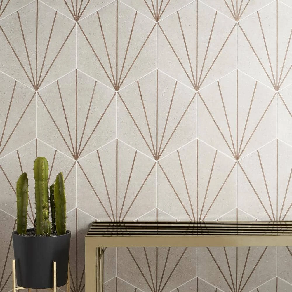 Klyda Beams Taupe 12.6 in. x 14.5 in. Matte Hexagon Porcelain Floor and Wall Tile (10.51 sq. ft. / Case) by Ivy Hill Tile 4 Klyda Beams Taupe 12.6 in. x 14.5 in. Matte Hexagon Porcelain Floor and Wall Tile (10.51 sq. ft. / Case) by Ivy Hill Tile - Image 2