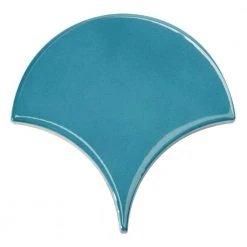 Beta Teal 2.44 in. x 5 in. Scallop Polished Ceramic Wall Tile (4.06 sq. ft./Case) by Ivy Hill Tile -Tile Elegant Shop teal ivy hill tile ceramic tile ext3rd105987 4f 1000