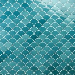 Beta Teal 2.44 in. x 5 in. Scallop Polished Ceramic Wall Tile (4.06 sq. ft./Case) by Ivy Hill Tile -Tile Elegant Shop teal ivy hill tile ceramic tile ext3rd105987 c3 1000