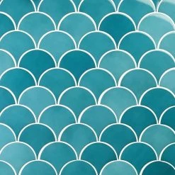 Beta Teal 2.44 in. x 5 in. Scallop Polished Ceramic Wall Tile (4.06 sq. ft./Case) by Ivy Hill Tile -Tile Elegant Shop teal ivy hill tile ceramic tile ext3rd105987 fa 1000