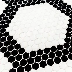 Madeline White/Black 10 in. x 11.5 in. Hexagon Matte Pressed Glass Mosaic Wall and Floor Tile (7.986 sq. ft./Case) by Jeffrey Court 11 Madeline White/Black 10 in. x 11.5 in. Hexagon Matte Pressed Glass Mosaic Wall and Floor Tile (7.986 sq. ft./Case) by Jeffrey Court -Tile Elegant Shop white blk jeffrey court glass tile 13027 1d 1000
