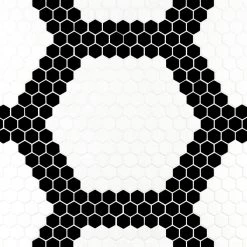 Madeline White/Black 10 in. x 11.5 in. Hexagon Matte Pressed Glass Mosaic Wall and Floor Tile (7.986 sq. ft./Case) by Jeffrey Court 10 Madeline White/Black 10 in. x 11.5 in. Hexagon Matte Pressed Glass Mosaic Wall and Floor Tile (7.986 sq. ft./Case) by Jeffrey Court -Tile Elegant Shop white blk jeffrey court glass tile 13027 a0 1000