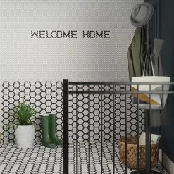 Hexagon Pattern White 9.875 in. x 11.375 in. Hexagon Matte Glass Mosaic Wall and Floor Tile (15.60 sq. ft./Case) by Jeffrey Court 12 Hexagon Pattern White 9.875 in. x 11.375 in. Hexagon Matte Glass Mosaic Wall and Floor Tile (15.60 sq. ft./Case) by Jeffrey Court -Tile Elegant Shop white blk jeffrey court glass tile 13093 4f 1000