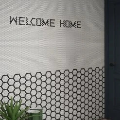 Hexagon Pattern White 9.875 in. x 11.375 in. Hexagon Matte Glass Mosaic Wall and Floor Tile (15.60 sq. ft./Case) by Jeffrey Court 11 Hexagon Pattern White 9.875 in. x 11.375 in. Hexagon Matte Glass Mosaic Wall and Floor Tile (15.60 sq. ft./Case) by Jeffrey Court -Tile Elegant Shop white blk jeffrey court glass tile 13093 c3 1000