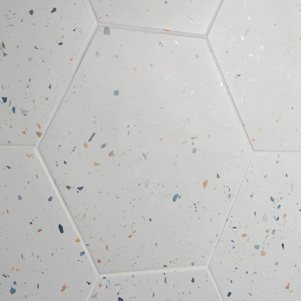 Malati White Confetti 12.5 in. x 14.5 in. Matte Porcelain Hexagon Floor and Wall Tile (10.51 sq. ft./Case) by Ivy Hill Tile 10 Malati White Confetti 12.5 in. x 14.5 in. Matte Porcelain Hexagon Floor and Wall Tile (10.51 sq. ft./Case) by Ivy Hill Tile - Image 8