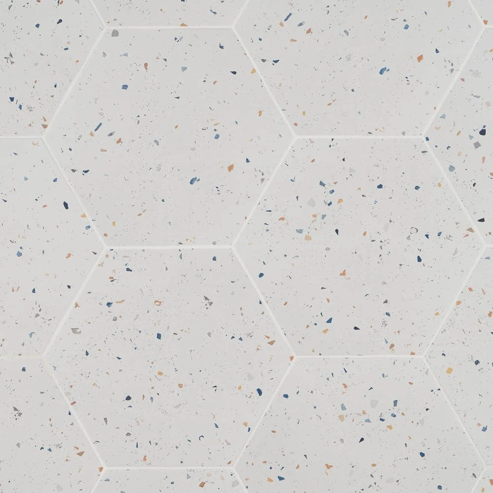 Malati White Confetti 12.5 in. x 14.5 in. Matte Porcelain Hexagon Floor and Wall Tile (10.51 sq. ft./Case) by Ivy Hill Tile 9 Malati White Confetti 12.5 in. x 14.5 in. Matte Porcelain Hexagon Floor and Wall Tile (10.51 sq. ft./Case) by Ivy Hill Tile - Image 7