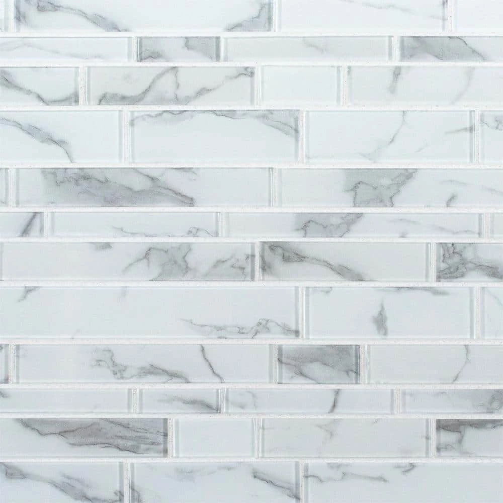 Hampton Cove White 11.625 in. x 11.625 in. Interlocking Glossy Glass Mosaic Tile (0.938 sq. ft./Each) by Jeffrey Court 8 Hampton Cove White 11.625 in. x 11.625 in. Interlocking Glossy Glass Mosaic Tile (0.938 sq. ft./Each) by Jeffrey Court - Image 6
