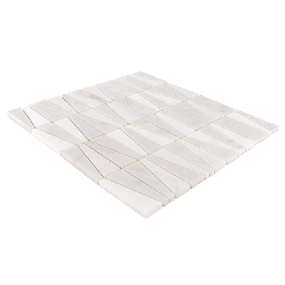 Meander White/Grey 10.625 in. x 12 in. Interlocking Honed Marble Wall and Floor Mosaic Tile (0.885 sq. ft./Each) by Jeffrey Court 5 Meander White/Grey 10.625 in. x 12 in. Interlocking Honed Marble Wall and Floor Mosaic Tile (0.885 sq. ft./Each) by Jeffrey Court - Image 3