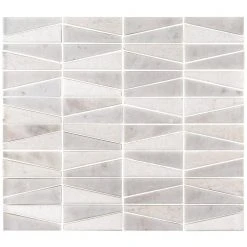 Meander White/Grey 10.625 in. x 12 in. Interlocking Honed Marble Wall and Floor Mosaic Tile (0.885 sq. ft./Each) by Jeffrey Court