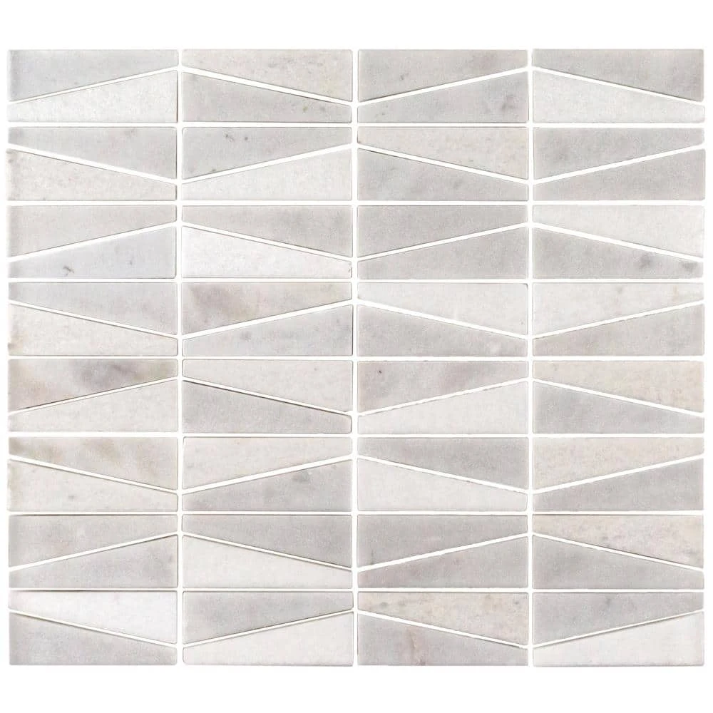 Meander White/Grey 10.625 in. x 12 in. Interlocking Honed Marble Wall and Floor Mosaic Tile (0.885 sq. ft./Each) by Jeffrey Court 3 Meander White/Grey 10.625 in. x 12 in. Interlocking Honed Marble Wall and Floor Mosaic Tile (0.885 sq. ft./Each) by Jeffrey Court