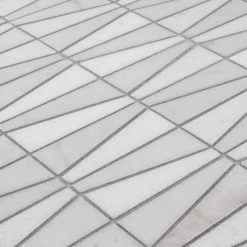 Meander White/Grey 10.625 in. x 12 in. Interlocking Honed Marble Wall and Floor Mosaic Tile (0.885 sq. ft./Each) by Jeffrey Court 14 Meander White/Grey 10.625 in. x 12 in. Interlocking Honed Marble Wall and Floor Mosaic Tile (0.885 sq. ft./Each) by Jeffrey Court -Tile Elegant Shop white gray jeffrey court marble tile 13016 77 1000