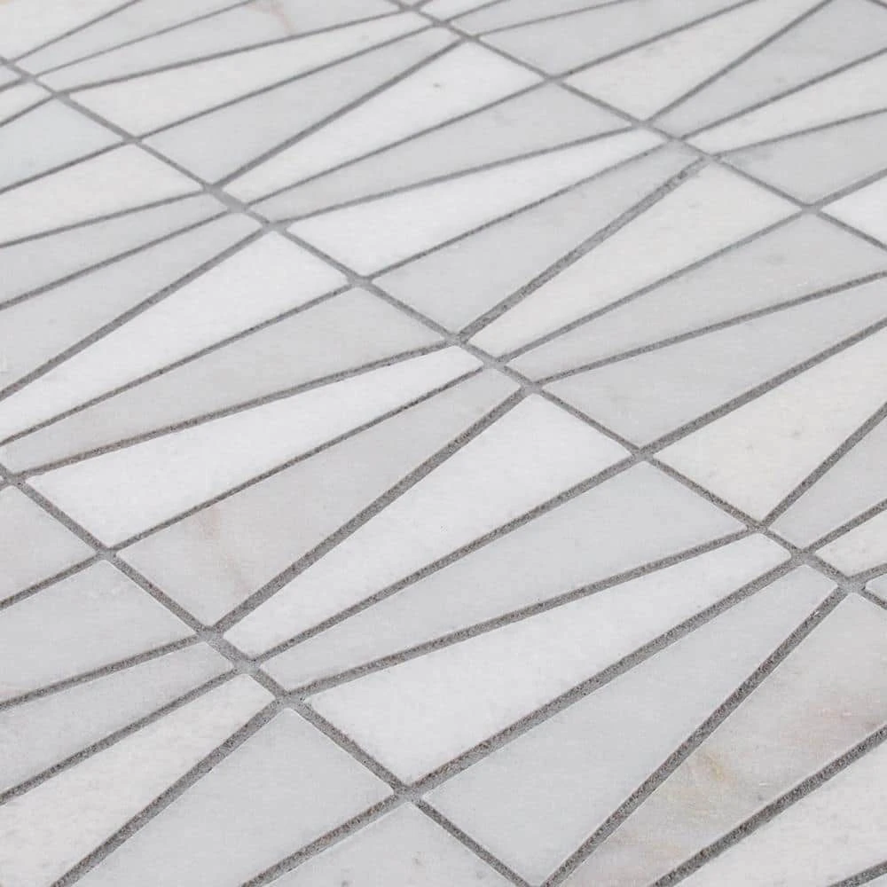 Meander White/Grey 10.625 in. x 12 in. Interlocking Honed Marble Wall and Floor Mosaic Tile (0.885 sq. ft./Each) by Jeffrey Court 8 Meander White/Grey 10.625 in. x 12 in. Interlocking Honed Marble Wall and Floor Mosaic Tile (0.885 sq. ft./Each) by Jeffrey Court - Image 6