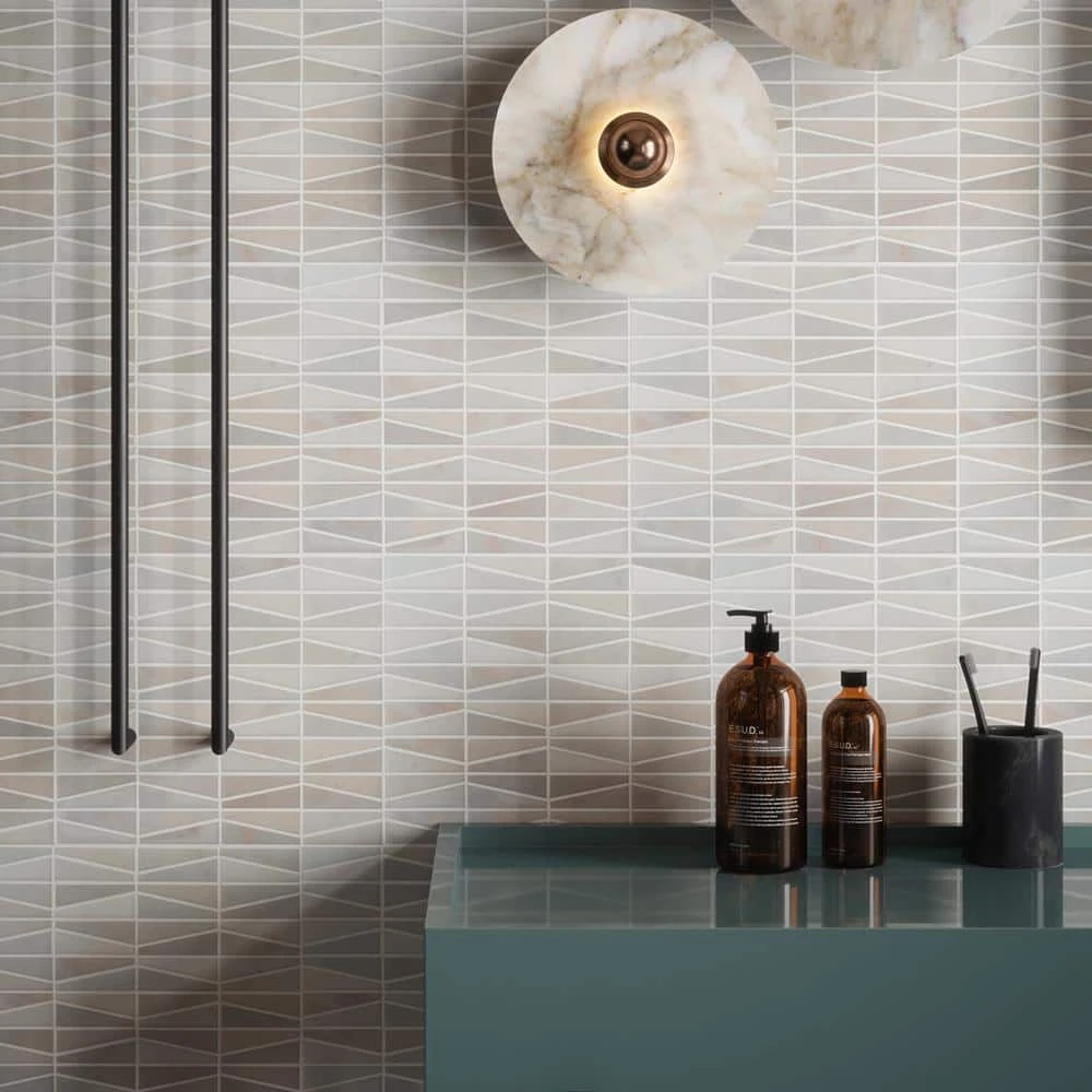 Meander White/Grey 10.625 in. x 12 in. Interlocking Honed Marble Wall and Floor Mosaic Tile (0.885 sq. ft./Each) by Jeffrey Court 6 Meander White/Grey 10.625 in. x 12 in. Interlocking Honed Marble Wall and Floor Mosaic Tile (0.885 sq. ft./Each) by Jeffrey Court - Image 4