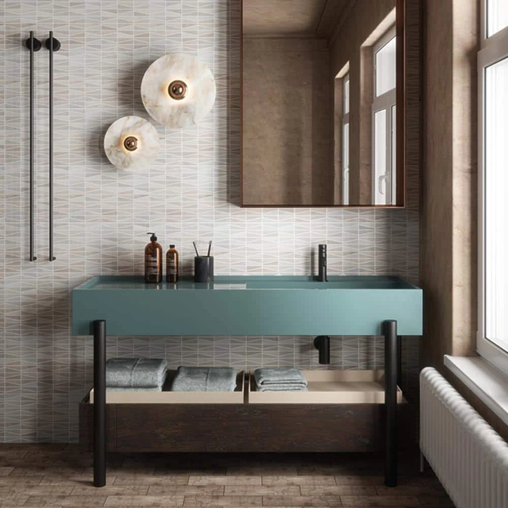 Meander White/Grey 10.625 in. x 12 in. Interlocking Honed Marble Wall and Floor Mosaic Tile (0.885 sq. ft./Each) by Jeffrey Court 4 Meander White/Grey 10.625 in. x 12 in. Interlocking Honed Marble Wall and Floor Mosaic Tile (0.885 sq. ft./Each) by Jeffrey Court - Image 2