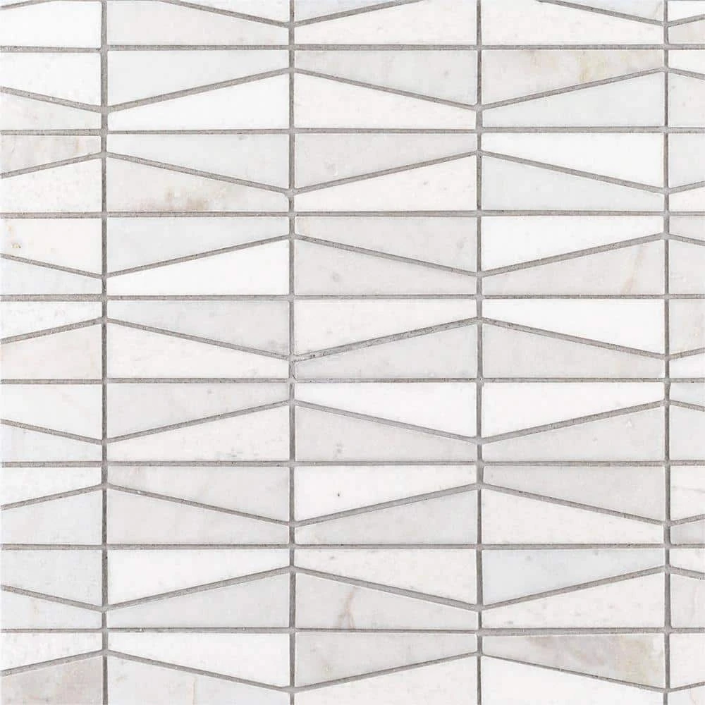 Meander White/Grey 10.625 in. x 12 in. Interlocking Honed Marble Wall and Floor Mosaic Tile (0.885 sq. ft./Each) by Jeffrey Court 9 Meander White/Grey 10.625 in. x 12 in. Interlocking Honed Marble Wall and Floor Mosaic Tile (0.885 sq. ft./Each) by Jeffrey Court - Image 7