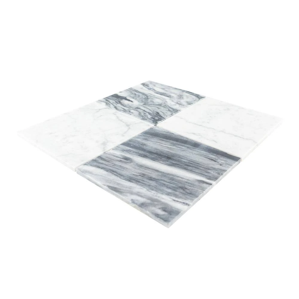 Checkmate White/Grey 11.875 in. x 11.875 in. Square Honed Carrara/Bardiglio Marble Mosaic Tile (9.79 sq. ft./Case) by Jeffrey Court 5 Checkmate White/Grey 11.875 in. x 11.875 in. Square Honed Carrara/Bardiglio Marble Mosaic Tile (9.79 sq. ft./Case) by Jeffrey Court - Image 3