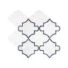 Medieval White/Grey 12.125 in. x 13 in. Arabesque Honed Carrara Marble/Gloss Blue Glass Mosaic Tile (10.946 sq.ft./Case) by Jeffrey Court 1 Medieval White/Grey 12.125 in. x 13 in. Arabesque Honed Carrara Marble/Gloss Blue Glass Mosaic Tile (10.946 sq.ft./Case) by Jeffrey Court -Tile Elegant Shop white grey jeffrey court marble tile 13029 64 1000