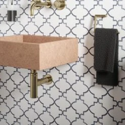 Medieval White/Grey 12.125 in. x 13 in. Arabesque Honed Carrara Marble/Gloss Blue Glass Mosaic Tile (10.946 sq.ft./Case) by Jeffrey Court 17 Medieval White/Grey 12.125 in. x 13 in. Arabesque Honed Carrara Marble/Gloss Blue Glass Mosaic Tile (10.946 sq.ft./Case) by Jeffrey Court -Tile Elegant Shop white grey jeffrey court marble tile 13029 c3 1000