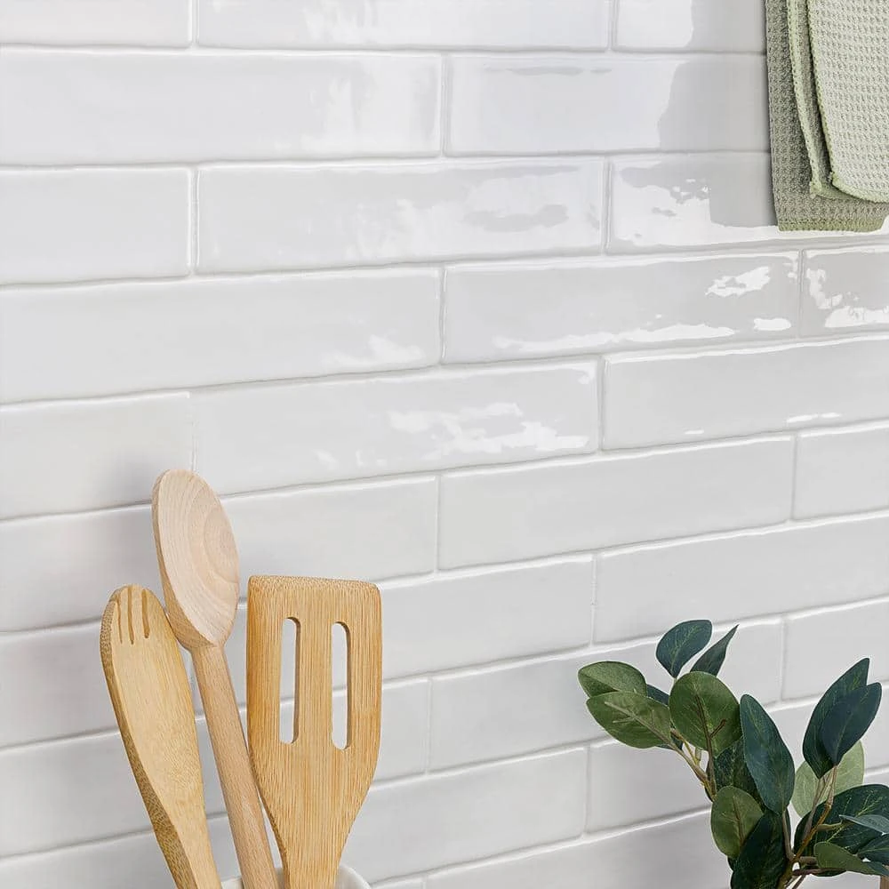 Newport White 2 in. x 10 in. x 11mm Polished Ceramic Subway Wall Tile (40 pieces / 5.38 sq. ft. / box) by Ivy Hill Tile 4 Newport White 2 in. x 10 in. x 11mm Polished Ceramic Subway Wall Tile (40 pieces / 5.38 sq. ft. / box) by Ivy Hill Tile - Image 2