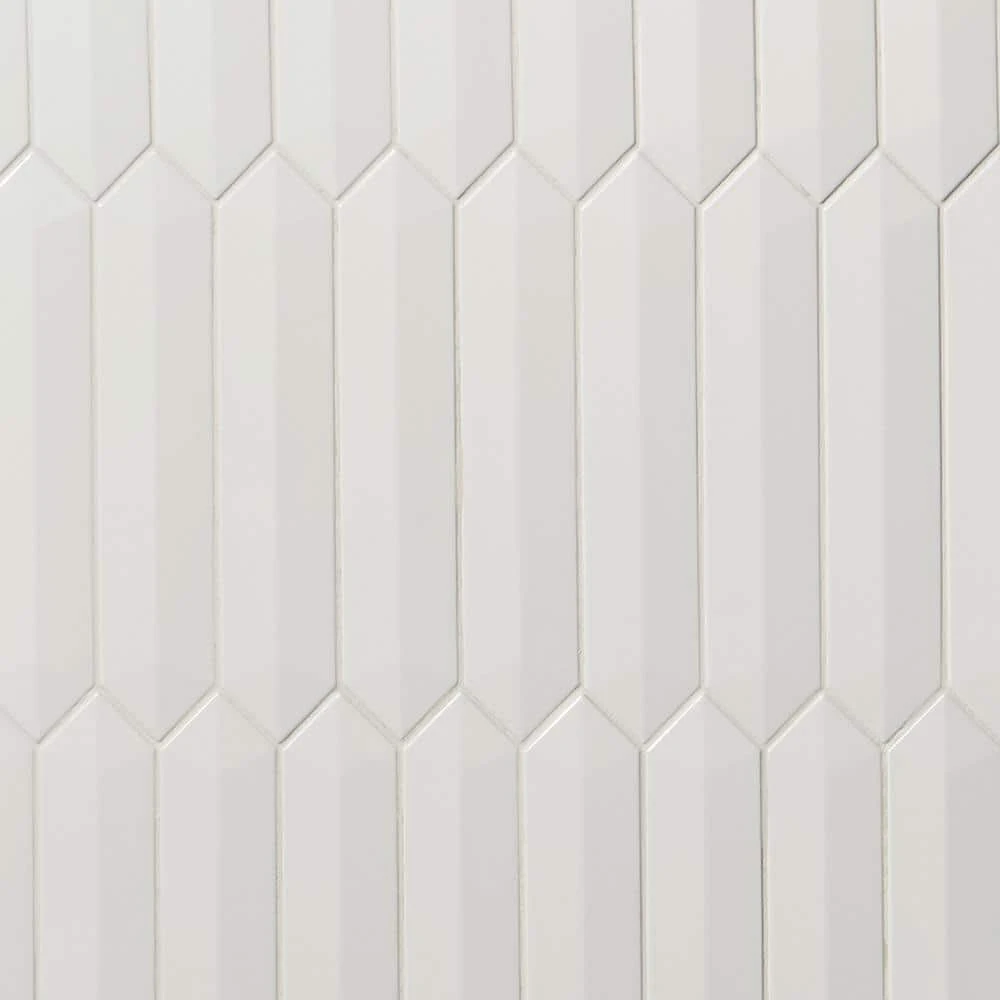 Axis 3D 2.6 in. x 13 in. White Polished Picket Ceramic Wall Tile (9.04 sq. ft. / case) by Ivy Hill Tile 7 Axis 3D 2.6 in. x 13 in. White Polished Picket Ceramic Wall Tile (9.04 sq. ft. / case) by Ivy Hill Tile - Image 5