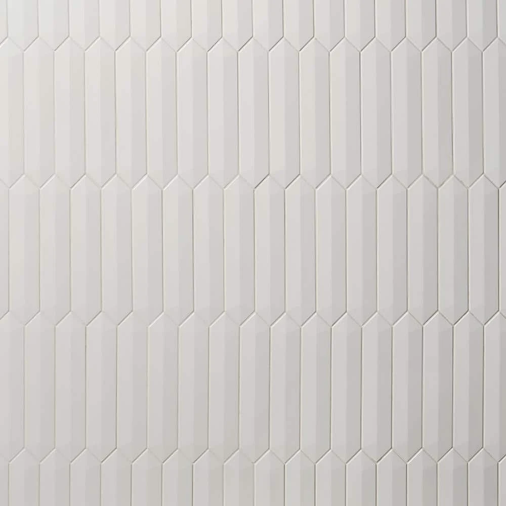 Axis 3D 2.6 in. x 13 in. White Polished Picket Ceramic Wall Tile (9.04 sq. ft. / case) by Ivy Hill Tile 5 Axis 3D 2.6 in. x 13 in. White Polished Picket Ceramic Wall Tile (9.04 sq. ft. / case) by Ivy Hill Tile - Image 3