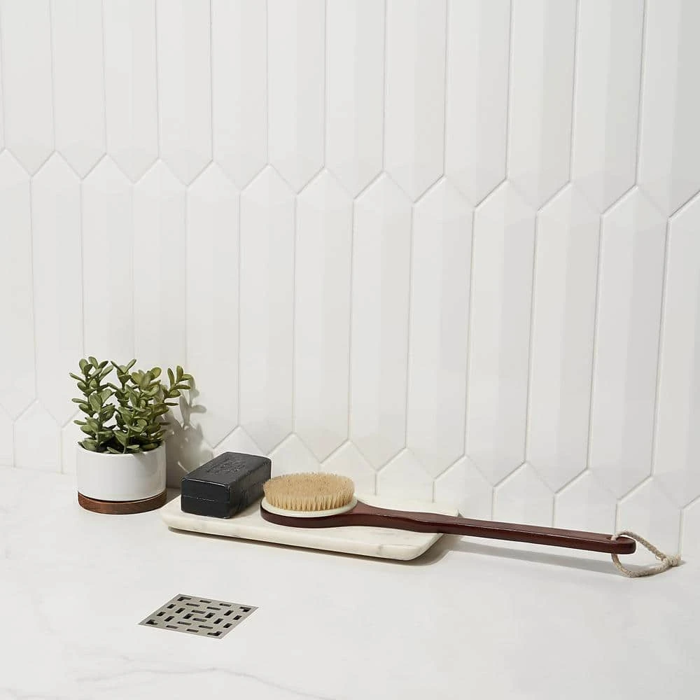 Axis 3D 2.6 in. x 13 in. White Polished Picket Ceramic Wall Tile (9.04 sq. ft. / case) by Ivy Hill Tile 4 Axis 3D 2.6 in. x 13 in. White Polished Picket Ceramic Wall Tile (9.04 sq. ft. / case) by Ivy Hill Tile - Image 2