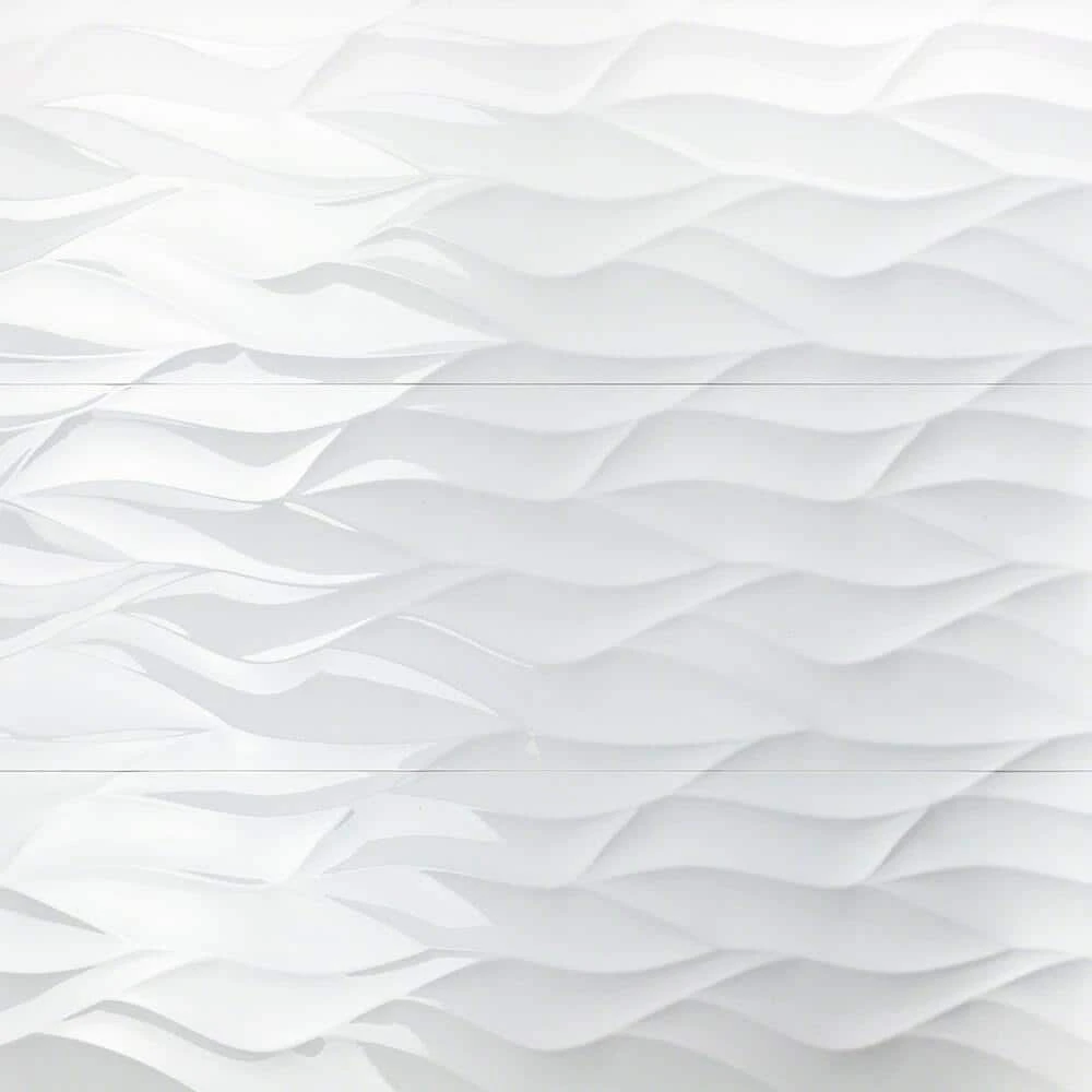 Ripple White Wavy 12 in. x 36 in. Polished Ceramic Wall Tile (4 Pieces 11.62 sq. ft. / Case) by Ivy Hill Tile 3 Ripple White Wavy 12 in. x 36 in. Polished Ceramic Wall Tile (4 Pieces 11.62 sq. ft. / Case) by Ivy Hill Tile