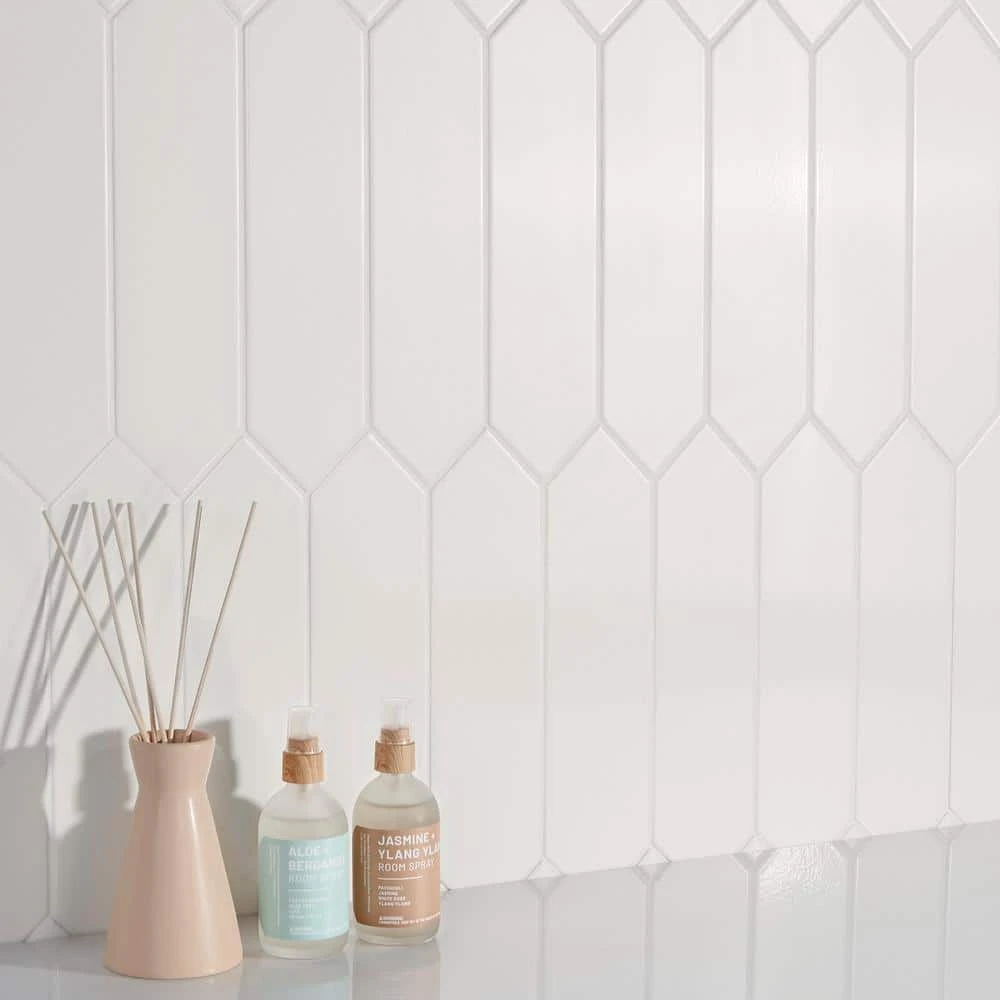 Saloni White 2.95 in. x 11.81 in. Polished Picket Ceramic Wall Tile (5.91 sq. ft./Case) by Ivy Hill Tile 10 Saloni White 2.95 in. x 11.81 in. Polished Picket Ceramic Wall Tile (5.91 sq. ft./Case) by Ivy Hill Tile - Image 8