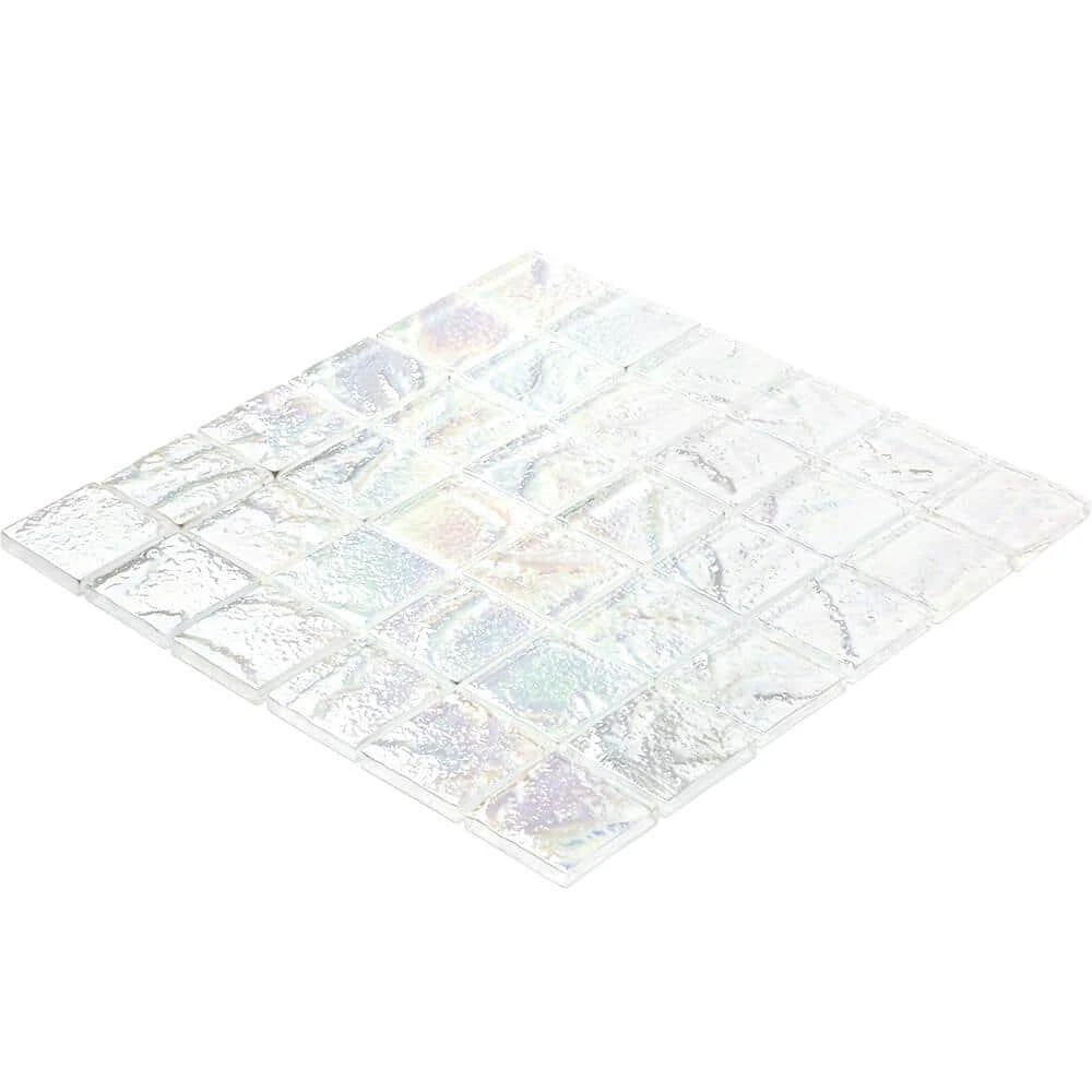 Marina Iridescent Squares White 11.75 in x 11.75 in. x 8 mm Glass Mosaic Wall Tile by Ivy Hill Tile 7 Marina Iridescent Squares White 11.75 in x 11.75 in. x 8 mm Glass Mosaic Wall Tile by Ivy Hill Tile - Image 5