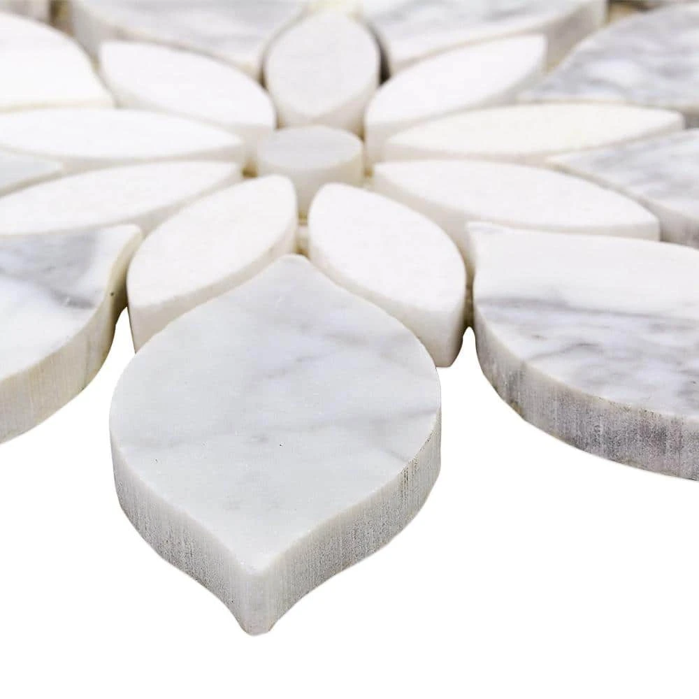 Thistle White 12.4 in. x 14.13 in. Polished Marble Mosaic Tile (1.21 sq. ft./Sheet) by Ivy Hill Tile 8 Thistle White 12.4 in. x 14.13 in. Polished Marble Mosaic Tile (1.21 sq. ft./Sheet) by Ivy Hill Tile - Image 6