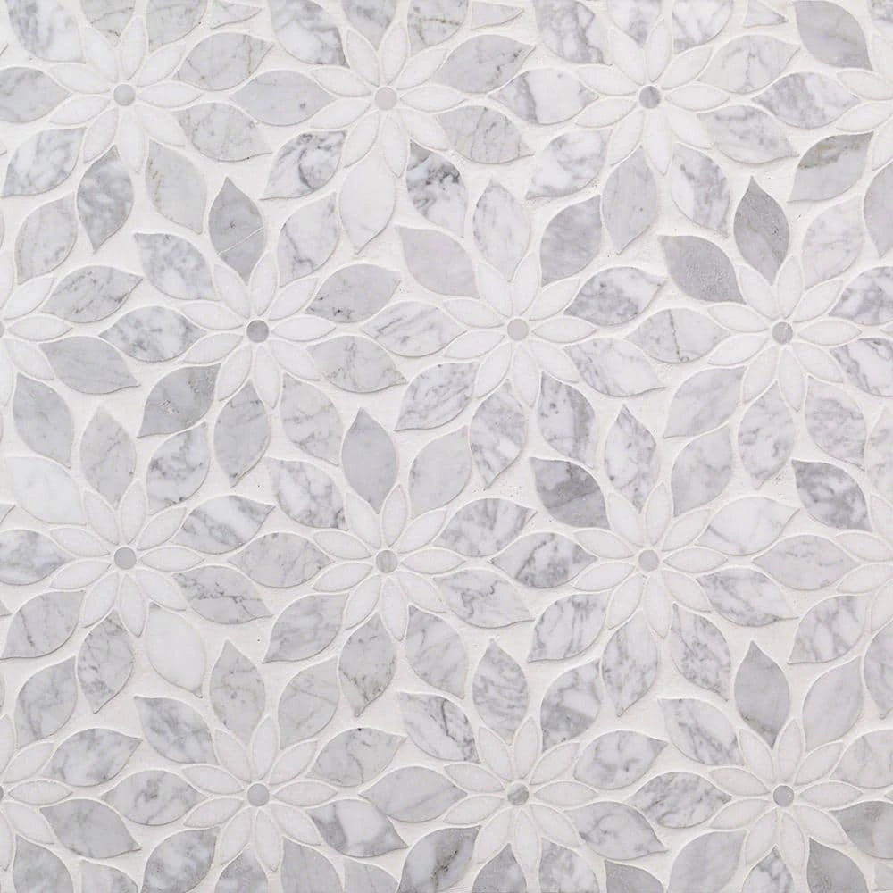 Thistle White 12.4 in. x 14.13 in. Polished Marble Mosaic Tile (1.21 sq. ft./Sheet) by Ivy Hill Tile 3 Thistle White 12.4 in. x 14.13 in. Polished Marble Mosaic Tile (1.21 sq. ft./Sheet) by Ivy Hill Tile