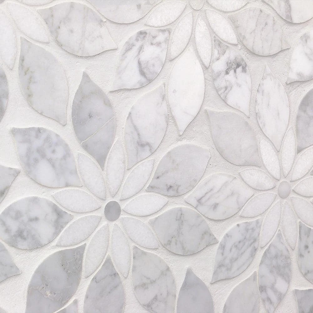 Thistle White 12.4 in. x 14.13 in. Polished Marble Mosaic Tile (1.21 sq. ft./Sheet) by Ivy Hill Tile 10 Thistle White 12.4 in. x 14.13 in. Polished Marble Mosaic Tile (1.21 sq. ft./Sheet) by Ivy Hill Tile - Image 8