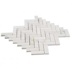 Arctic White 12 in. x 12.79 in. Herringbone Polished Marble Mosaic Tile (1.07 sq. ft./Sheet) by Ivy Hill Tile 13 Arctic White 12 in. x 12.79 in. Herringbone Polished Marble Mosaic Tile (1.07 sq. ft./Sheet) by Ivy Hill Tile -Tile Elegant Shop white ivy hill tile marble tile ext3rd105897 1f 1000