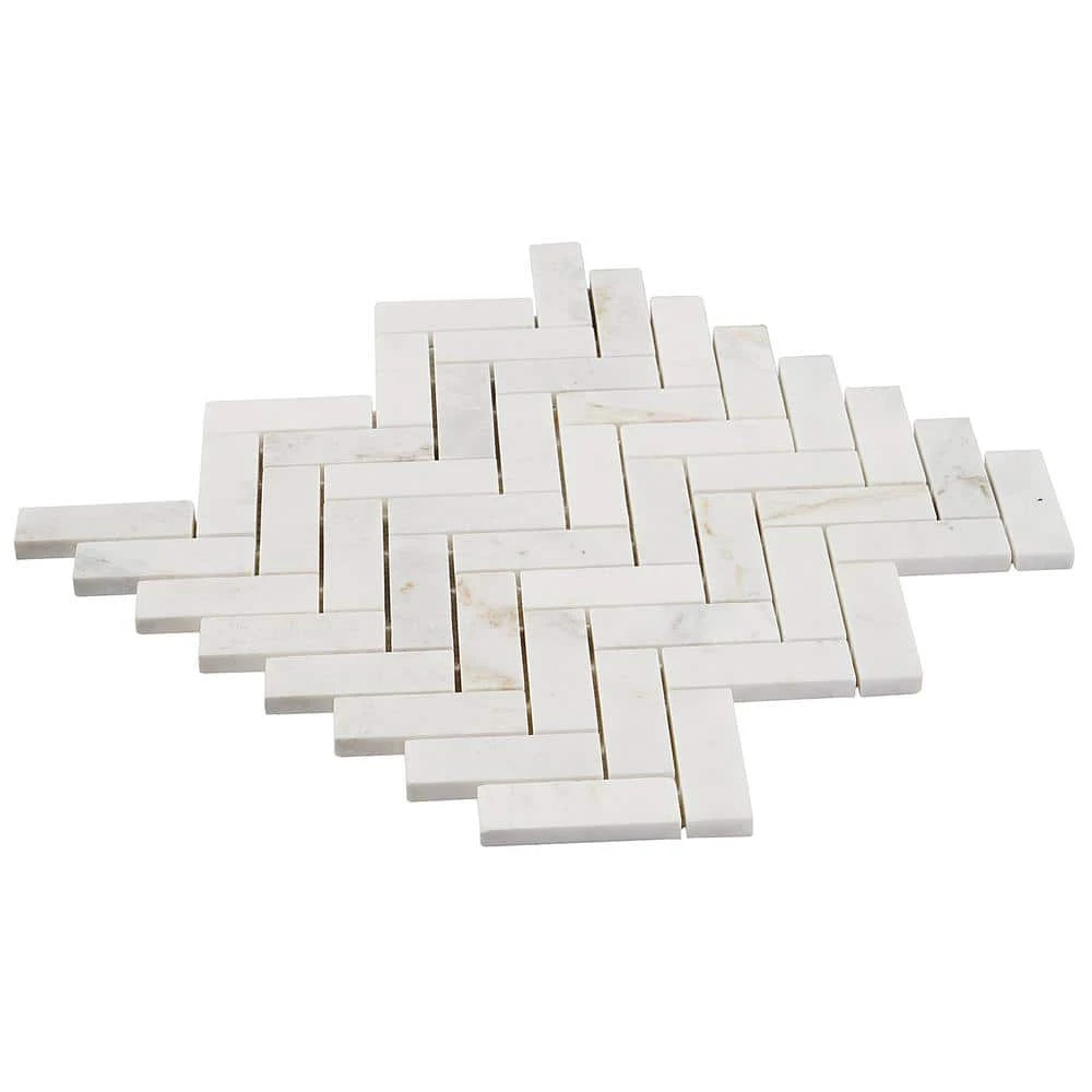 Arctic White 12 in. x 12.79 in. Herringbone Polished Marble Mosaic Tile (1.07 sq. ft./Sheet) by Ivy Hill Tile 7 Arctic White 12 in. x 12.79 in. Herringbone Polished Marble Mosaic Tile (1.07 sq. ft./Sheet) by Ivy Hill Tile - Image 5