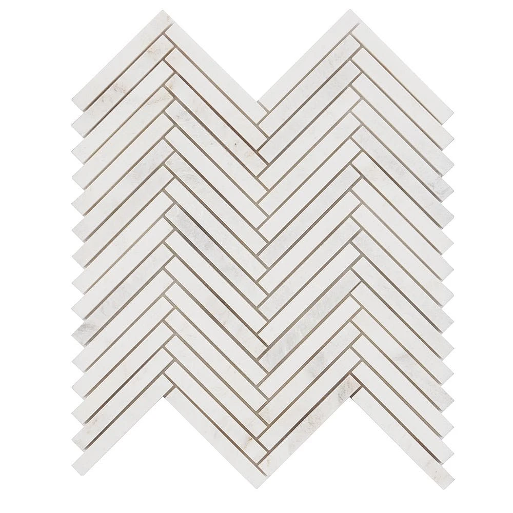 Arctic White 11 in. x 11.61 in. Herringbone Polished Marble Mosaic Tile (0.89 sq. ft./Sheet) by Ivy Hill Tile 6 Arctic White 11 in. x 11.61 in. Herringbone Polished Marble Mosaic Tile (0.89 sq. ft./Sheet) by Ivy Hill Tile - Image 4