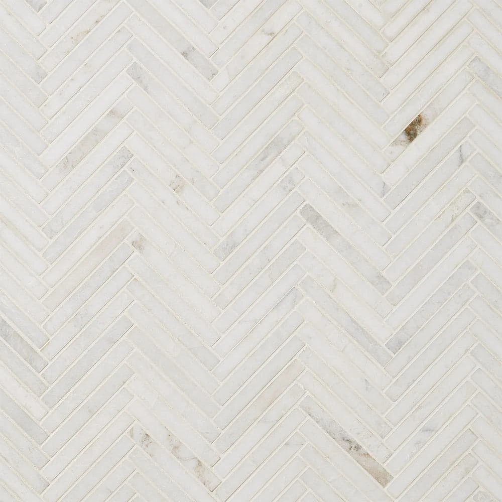 Arctic White 11 in. x 11.61 in. Herringbone Polished Marble Mosaic Tile (0.89 sq. ft./Sheet) by Ivy Hill Tile 5 Arctic White 11 in. x 11.61 in. Herringbone Polished Marble Mosaic Tile (0.89 sq. ft./Sheet) by Ivy Hill Tile - Image 3
