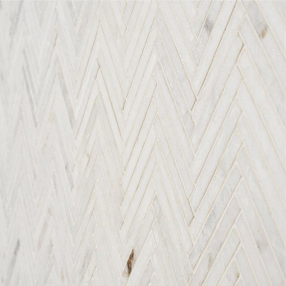Arctic White 11 in. x 11.61 in. Herringbone Polished Marble Mosaic Tile (0.89 sq. ft./Sheet) by Ivy Hill Tile 8 Arctic White 11 in. x 11.61 in. Herringbone Polished Marble Mosaic Tile (0.89 sq. ft./Sheet) by Ivy Hill Tile - Image 6