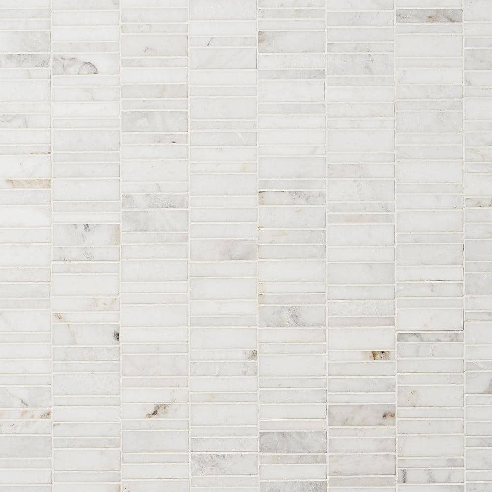 Arctic White 11.69 in. x 11.69 in. Waterfall Polished Marble Mosaic Tile (0.97 sq. ft./Sheet) by Ivy Hill Tile 3 Arctic White 11.69 in. x 11.69 in. Waterfall Polished Marble Mosaic Tile (0.97 sq. ft./Sheet) by Ivy Hill Tile