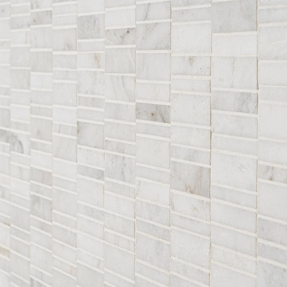 Arctic White 11.69 in. x 11.69 in. Waterfall Polished Marble Mosaic Tile (0.97 sq. ft./Sheet) by Ivy Hill Tile 9 Arctic White 11.69 in. x 11.69 in. Waterfall Polished Marble Mosaic Tile (0.97 sq. ft./Sheet) by Ivy Hill Tile - Image 7