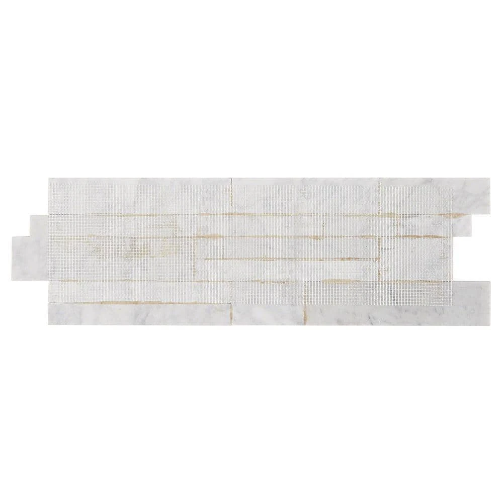 Cliffstone White Ledger Panel 8 in. x 24 in. 10mm Matte Marble Mosaic Tile (1.29 sq. ft.) by Ivy Hill Tile 6 Cliffstone White Ledger Panel 8 in. x 24 in. 10mm Matte Marble Mosaic Tile (1.29 sq. ft.) by Ivy Hill Tile - Image 4