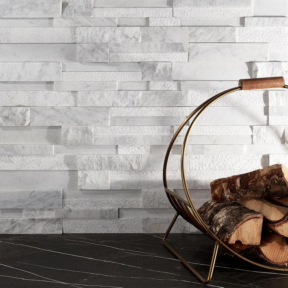 Cliffstone White Ledger Panel 8 in. x 24 in. 10mm Matte Marble Mosaic Tile (1.29 sq. ft.) by Ivy Hill Tile 4 Cliffstone White Ledger Panel 8 in. x 24 in. 10mm Matte Marble Mosaic Tile (1.29 sq. ft.) by Ivy Hill Tile - Image 2