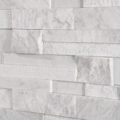 Cliffstone White Ledger Panel 8 in. x 24 in. 10mm Matte Marble Mosaic Tile (1.29 sq. ft.) by Ivy Hill Tile 23 Cliffstone White Ledger Panel 8 in. x 24 in. 10mm Matte Marble Mosaic Tile (1.29 sq. ft.) by Ivy Hill Tile -Tile Elegant Shop white ivy hill tile mosaic tile ext3rd100620 fa 1000