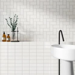 Remington White 2.95 in. x 5.9 in. Polished Porcelain Wall Tile (5.32 sq. ft./Case) by Ivy Hill Tile -Tile Elegant Shop white ivy hill tile porcelain tile ext3rd106630 66 1000