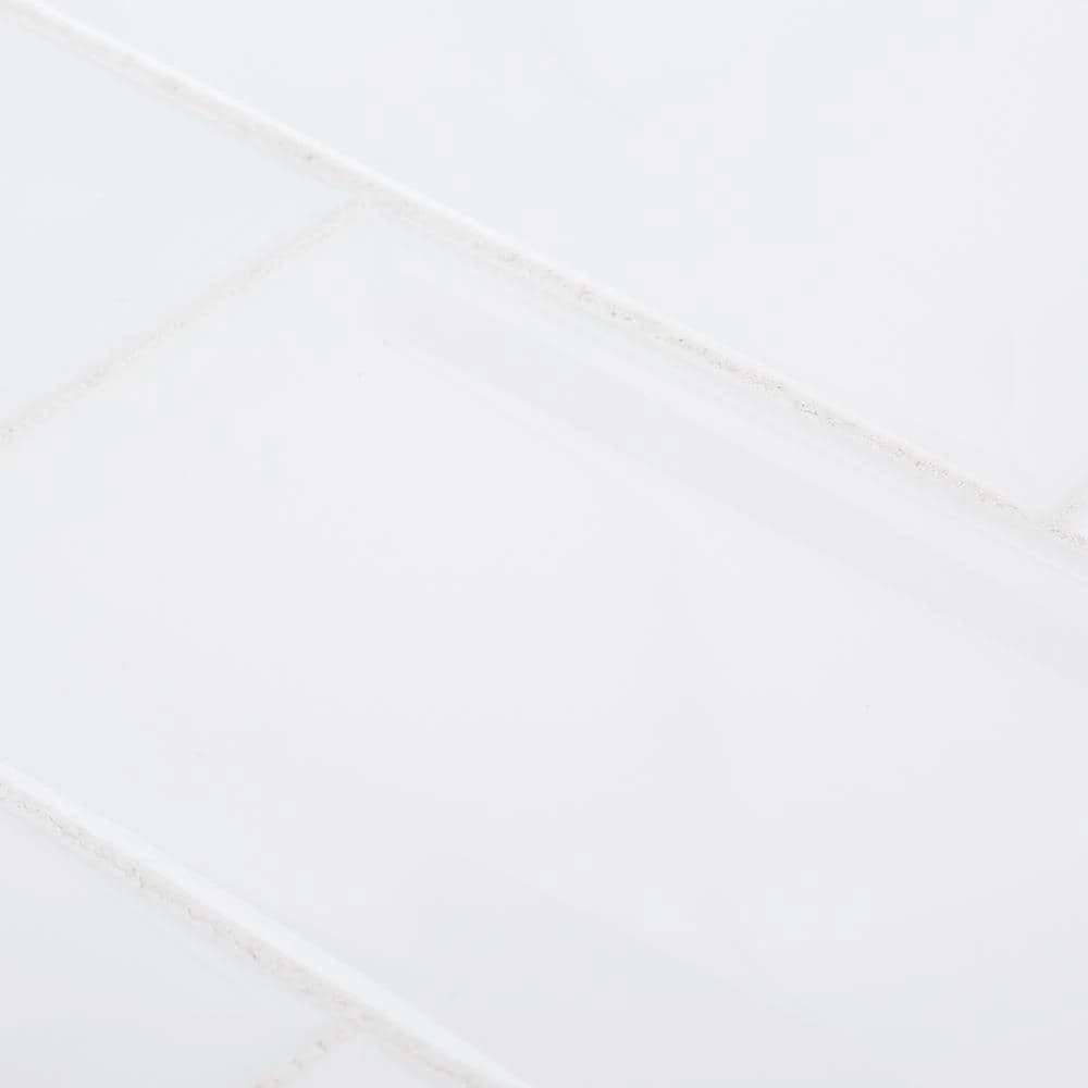 Fresh White 3 in. x 6 in. Glossy Subway Beveled Ceramic Wall Tile (10.656 sq. ft./Case) by Jeffrey Court 6 Fresh White 3 in. x 6 in. Glossy Subway Beveled Ceramic Wall Tile (10.656 sq. ft./Case) by Jeffrey Court - Image 4