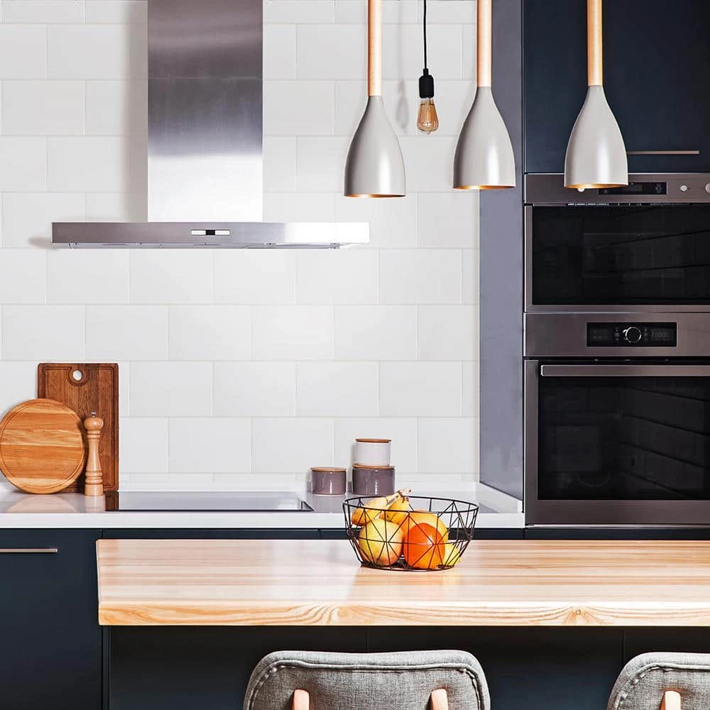 Allegro White 8 in. x 12 in. Glossy Subway Ceramic Wall Tile (12 sq. ft./Case) by Jeffrey Court 4 Allegro White 8 in. x 12 in. Glossy Subway Ceramic Wall Tile (12 sq. ft./Case) by Jeffrey Court - Image 2