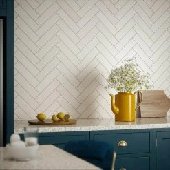 Taffeta White 3 in. x 12 in. Subway Gloss Textured Ceramic Wall Tile (6.027 sq. ft./Case) by Jeffrey Court -Tile Elegant Shop white jeffrey court ceramic tile 95673 31 1000