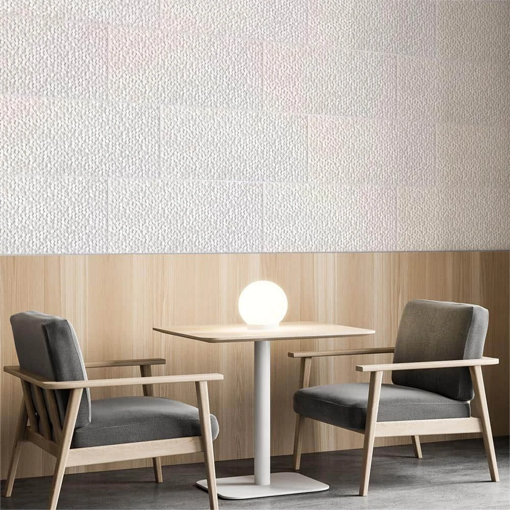 Retreat White 10 in. x 20 in. Glossy Textured Ceramic Wall Tile (10.76 sq. ft./Case) by Jeffrey Court 4 Retreat White 10 in. x 20 in. Glossy Textured Ceramic Wall Tile (10.76 sq. ft./Case) by Jeffrey Court - Image 2