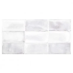 Blanco Rustico White 3 in. x 6 in. Glossy Ceramic Wall Tile (5.38 sq. ft./Case) by Jeffrey Court