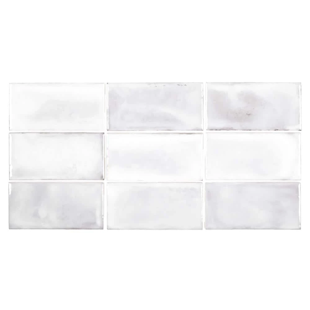 Blanco Rustico White 3 in. x 6 in. Glossy Ceramic Wall Tile (5.38 sq. ft./Case) by Jeffrey Court 3 Blanco Rustico White 3 in. x 6 in. Glossy Ceramic Wall Tile (5.38 sq. ft./Case) by Jeffrey Court