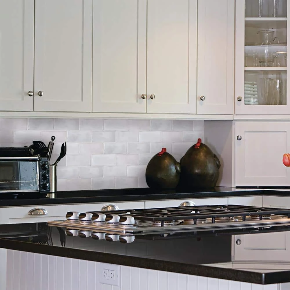 Blanco Rustico White 3 in. x 6 in. Glossy Ceramic Wall Tile (5.38 sq. ft./Case) by Jeffrey Court 4 Blanco Rustico White 3 in. x 6 in. Glossy Ceramic Wall Tile (5.38 sq. ft./Case) by Jeffrey Court - Image 2